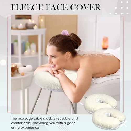 Miniatura 7 de Mixweer 2 fundas de almohada de forro polar para reposacabezas de mesa de masaje de 14.6 x 13 pulgadas, almohadilla de almohada para reposacabezas