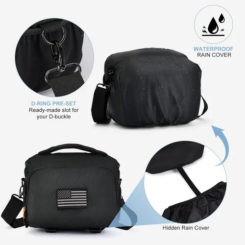 Miniatura 6 de Vogano Funda protectora para cámara, bolsa de hombro para fotografía, compatible con Nikon, Canon, Sony DSL/SLR/Equipo sin espejo, impermeable