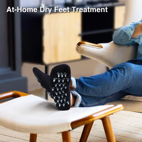 Miniatura 6 de Codream Calcetines grandes de gel hidratante para hombre, tratamiento definitivo para piel seca agrietada y áspera en los pies, paquete de 2 pares