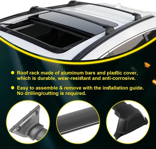 Miniatura 4 de Portaequipajes para techo, rieles laterales y barras transversales compatibles con Honda CRV CR-V 2017-2022 Kit de rieles y barras transversales