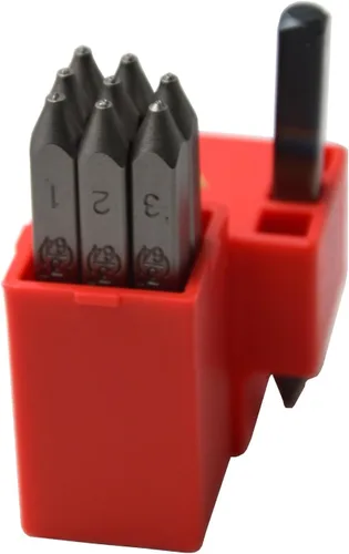 Miniatura 53 de Juego de 27 sellos de acero resistente con letras mayúsculas de 3/64" 1mm, kit de punzones de alfabeto para estampado a mano de caracteres, código