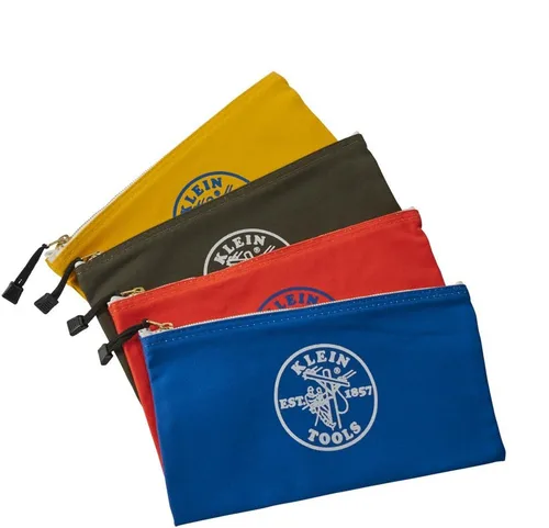 Miniatura 2 de Klein Tools 5140 Bolsa de lona con cremallera, bolsa de herramientas, bolsa utilitaria de depósito bancario, 12.5 x 7 pulgadas, color Amarillo