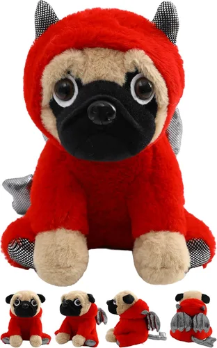 Miniatura 8 de Lindo animal de peluche de carlino para cosplay como cordero de oveja blanca, juguete suave para perro con disfraz de cordero de oveja, grandes