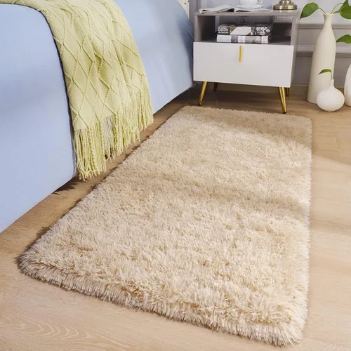 BENRON Alfombras de pasillo esponjosas de 2 x 4 pies, suaves y largas para dormitorio, pasillo, entrada, cocina, alfombra lavable para decoración de