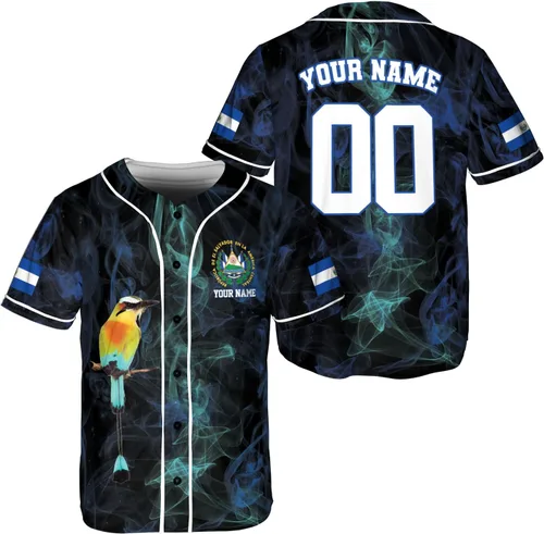 Miniatura 21 de Parvii Camiseta de béisbol personalizada de El Salvador Orgulloso, camiseta de El Salvador, camiseta de El Salvador, Jersey de El Salvador