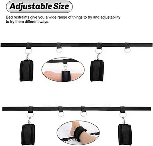 Kits de sujeción sexual para adultos, correas de amarre sexuales para adultos, juego para adultos debajo del colchón, resistente al colchón, kit de
