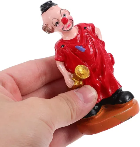 Miniatura 6 de Toyvian Figura de payaso de circo, adorno decorativo en miniatura para bandeja de arena y hogar D Cor modelo de payaso de resina de 3.93 pulgadas