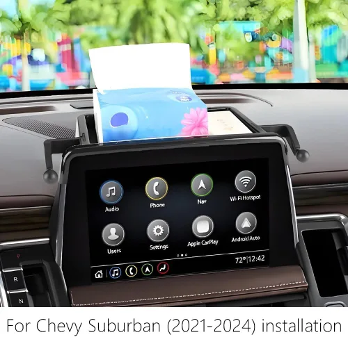 Miniatura 2 de Soporte de teléfono para auto organizador de consola central para Chevy Suburban 2021 2022 2023 2024, Tahoe 2021-2024, GMC Yukon 2021-2024 SLE, SLT
