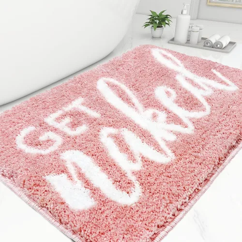 Miniatura 21 de Get Naked - Alfombra de baño larga, alfombra de baño súper suave y divertida, antideslizante, alfombra blanca y negra, alfombra absorbente de agua
