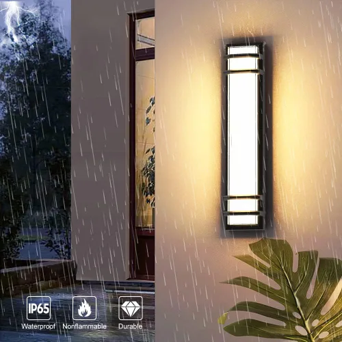 Miniatura 5 de Sytmhoe Luces de Pared Exteriores, 23.6in 36W LED Moderna Lámpara de Pared para Porche y Patio, Aplique de Pared Exterior de Aluminio Negro Montado