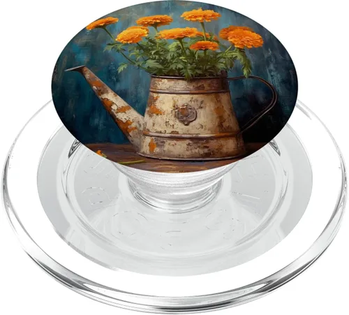 Miniatura 7 de Marigold Flower Floral Watering Can PopSockets Adhesive PopGrip