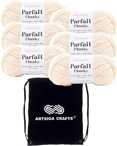 Miniatura 9 de Premier Yarns Parfait Chunky Black 1150-10 (6 madejas, el mismo lote de tinte) Peso S voluminoso #6 hilo de poliéster para ganchillo y tejer