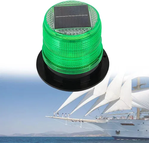 Miniatura 12 de DYK&NX Luz LED de ancla de navegación marina para yate con carga solar, material PC, impermeable y a prueba de polvo para luces de proa y popa