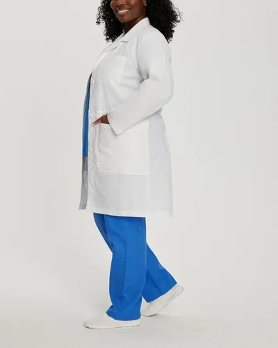 Miniatura 2 de Landau Abrigo de laboratorio de longitud completa con 5 bolsillos y 3 botones para mujer 3165, Blanco