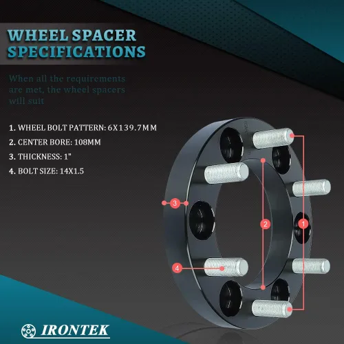 Miniatura 77 de IRONTEK Espaciadores de rueda de 2 pulgadas de 0.236 x 5.315 in para F150 (orificio de cubo de 3.429 in, pernos M14x2) 0.236x5.315 in a 0.236x5.315