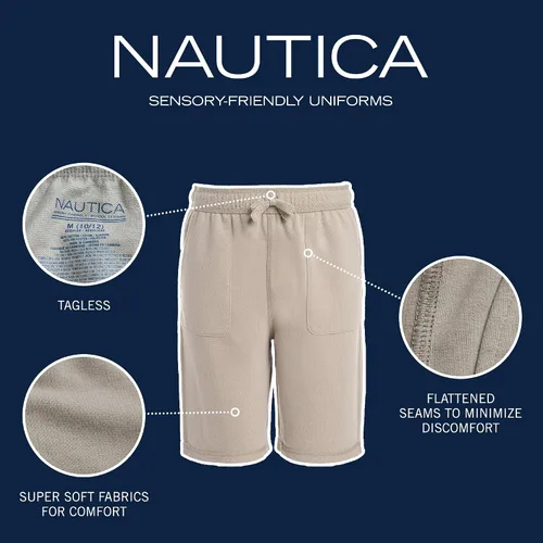 Miniatura 3 de Nautica Uniforme escolar para niños pequeños, pantalón corto de rizo francés