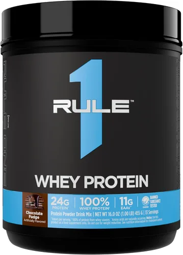 Miniatura 25 de Rule 1 Proteins Proteína de suero – 0.85 oz de proteína de acción rápida de fuentes de suero de leche con EAA y BCAA naturales para la recuperación