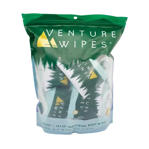 Miniatura 13 de Venture Wipes Toallitas corporales de aceite de árbol de té, toallitas de aventura para adultos, limpieza biodegradable con aloe y vitamina E