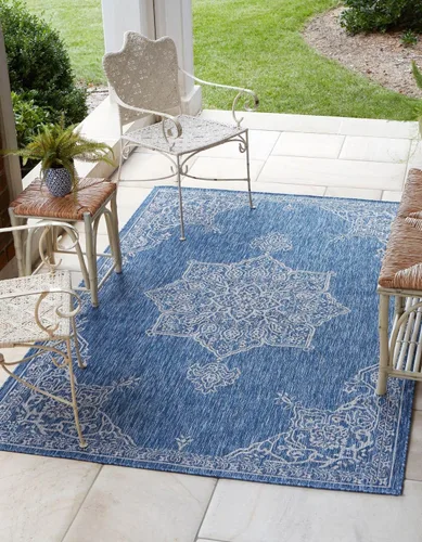 Miniatura 10 de Unique Loom Outdoor Traditional Collection - Alfombra de área antigua (4 pies 1 pulgada x 6 pies 1 pulgada, rectangular, beige y negro)