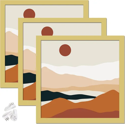 Miniatura 40 de Juego de 3 marcos para fotos negros de 8 x 8 pulgadas, marco de alta transparencia para collage de fotos cuadradas de 8 x 8 pulgadas, lienzo