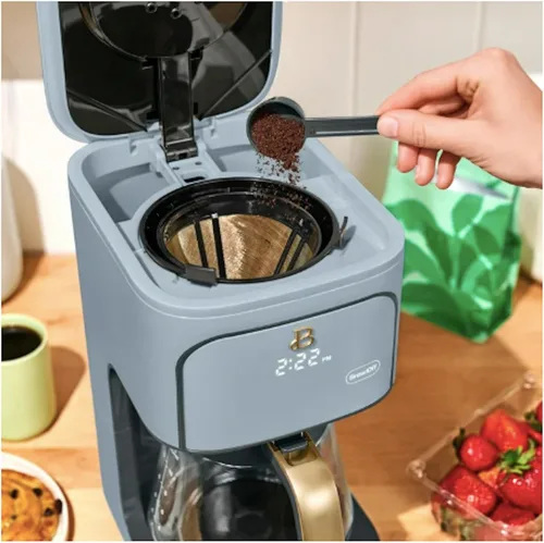 Miniatura 7 de Beautiful Cafetera de goteo programable de 12 tazas de Drew Barrymore (azul aciano)