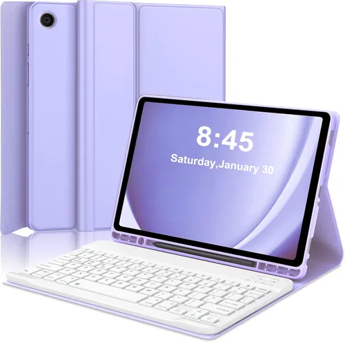Miniatura 9 de Funda para teclado para Samsung Galaxy Tab A9 Plus 5G 11 pulgadas 2023 (SM-X210/X216/X218) - Teclado Bluetooth inalámbrico desmontable - Funda