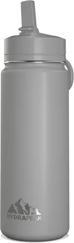 Miniatura 8 de Hydrapeak Mini botella de agua para niños de 20 onzas con tapa con pajilla, doble pared de acero inoxidable, a prueba de fugas y derrames, fría
