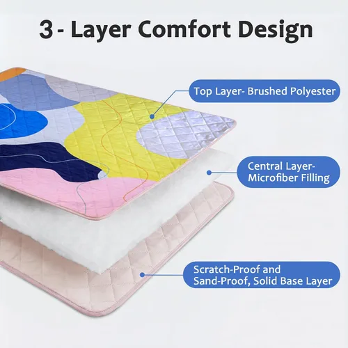 Miniatura 6 de Exclusivo Mezcla Manta de picnic impermeable de 60 x 80 pulgadas, manta de camping moderna a prueba de arena de poliéster floral multicolor grande