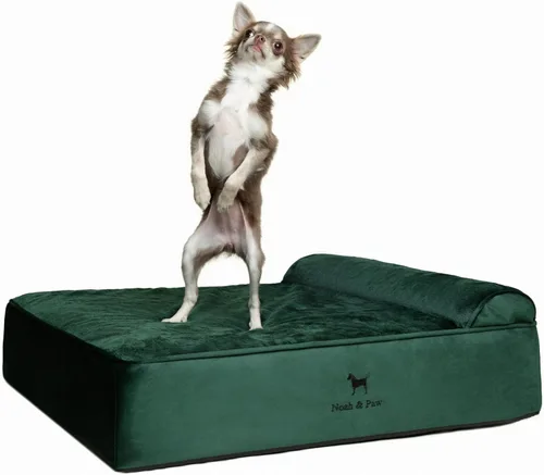 Miniatura 38 de NOAH & PAW Cama para perro, 28x23x7.5 pulgadas, camas ortopédicas para perros de tamaño mediano, espuma viscoelástica tipo cáscara de huevo Cuero