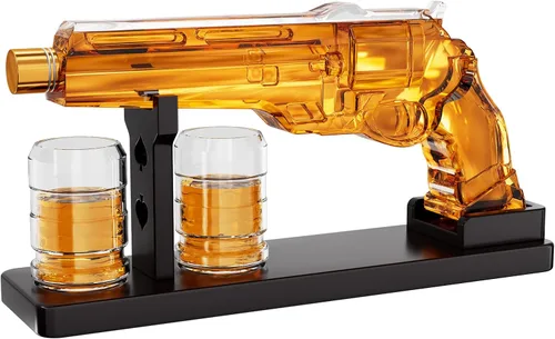 Miniatura 8 de Juegos de decantador de whisky con forma de pistola para hombres, juego de decantador de licor Kollea con vaso de disparo de pistola, regalos únicos