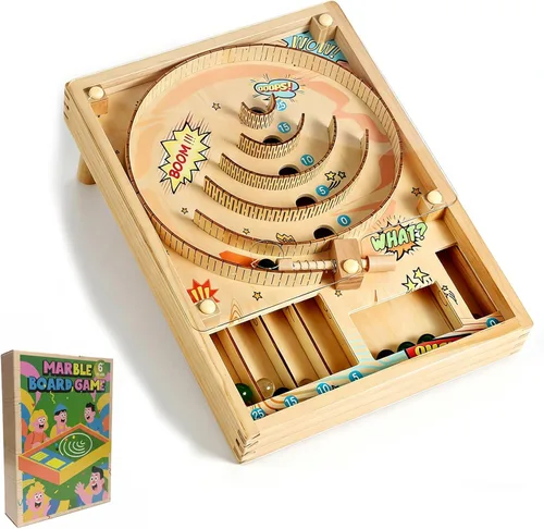 Mesa de pinball divertida para familia y fiestas, color beige con bolas coloridas, fiestas portátiles para el hogar y cumpleaños, y reuniones
