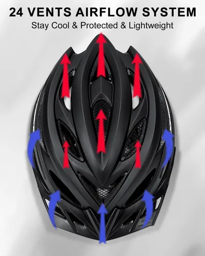 Miniatura 3 de KINGBIKE - Casco de bicicleta para adultos, hombres, mujeres y jóvenes, para ciclismo en carretera y montaña, con luz recargable por USB