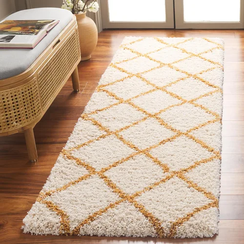 Miniatura 37 de SAFAVIEH - Alfombra de la colección Hudson Shag, diseño de enrejado moderno, no desprende pelusa y fácil de cuidar, 2 pulgadas de grosor, ideal