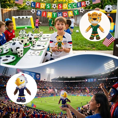 Miniatura 5 de EOHX 2026 World Cup Mascot Plush Toys, 12 Inch Soft Stuffed Animal Set, Merchandise for Kids, Football Fans Gift, Party Favors, Room Decor