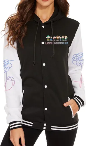 Miniatura 2 de Kpop Varsity Baseball Jacket Love Yourself V Jimin SUGA Jungkook Hoodie Sweater