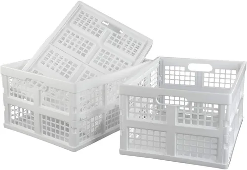 Miniatura 10 de Asking Cajas plegables para uso general, paquete de 4 cajas apilables de 42 L