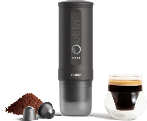 Miniatura 10 de OutIn Máquina de café espresso eléctrica portátil nano, cafetera de viaje para camping, cafetera de auto con calentamiento automático con USB-C