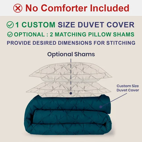 Miniatura 77 de Kotton Culture 1 Pc Twin/Twin XL Size Pinch Pleated - Pintuck Duvet Cover Only - 100% Egyptian Cotton Sateen -1000 TC Luxury Comforter Cover-Zipper