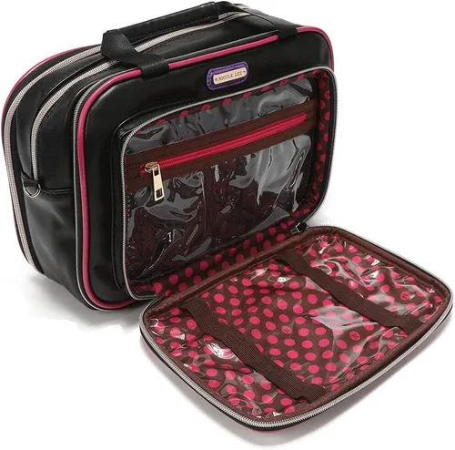 Miniatura 6 de Nicole Lee Bolsa de maquillaje cosmética para mujer, bolsa de viaje con 5 compartimentos (todas las emociones)