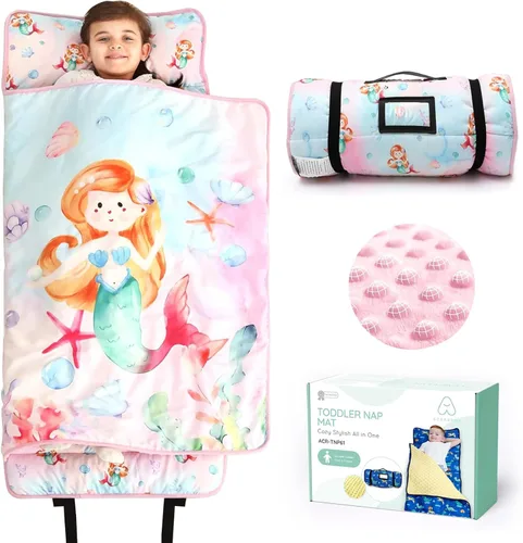 Miniatura 11 de ACRABROS Toddler Nap Mat with Pillow and Blanket, Large Rolled Napping Mats,Slumber Bags for Boys Girls,Kids Sleeping Bag for Daycare, Preschool