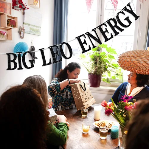 Miniatura 4 de Big Leo - Cartel energético, horóscopo Leo julio/agosto, decoración de pastel de cumpleaños del zodiaco, temporada de Leo, 12 constelaciones