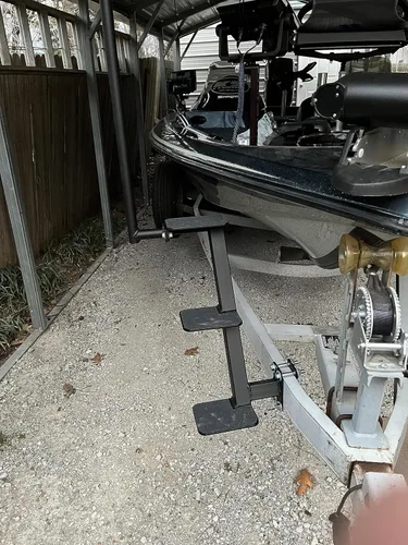 Escalón universal para remolque de barco de 3 escalones, acero resistente, capacidad de 450 libras, escalones de lengua para remolque de montaje