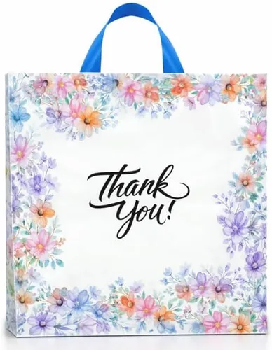 Miniatura 14 de Infinite Pack Bolsas grandes de mercancía de agradecimiento con asa de lazo, bolsa de boutique brillante, refuerzo inferior de 3 pulgadas y 3 mil