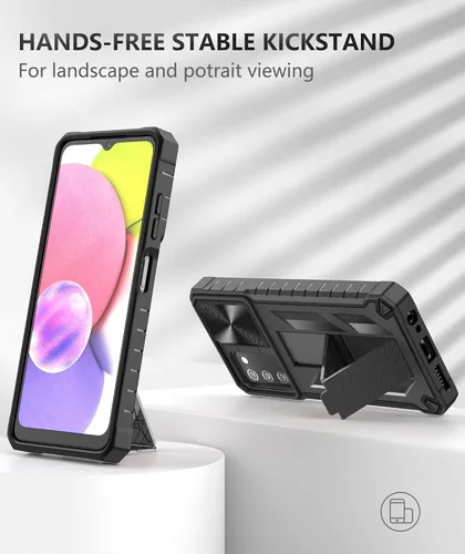 Miniatura 3 de SOiOS Funda protectora para Samsung Galaxy A03s: protección completa a prueba de caídas de grado militar con soporte Carcasa resistente a prueba