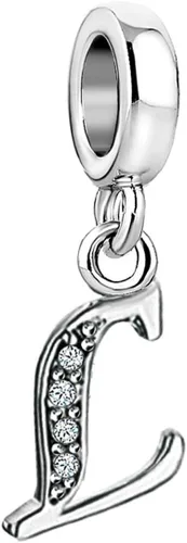 Colgante con letra inicial del alfabeto A-Z para pulseras para mujeres y niñas, colgante de cristal, regalo para mujeres y niñas, Metal, Cobre