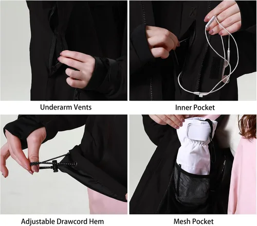 Miniatura 5 de PHIBEE Chaqueta de esquí transpirable impermeable para mujer