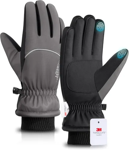rivmount Guantes de invierno para mujeres y hombres, guantes térmicos de esquí para clima frío con cálidos, impermeables, pantalla táctil para