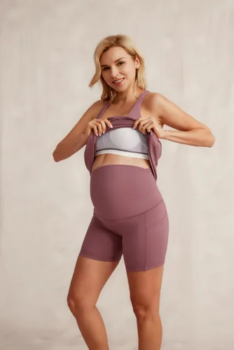 Miniatura 2 de Maacie Vestido de tenis de maternidad con pantalones cortos desmontables, sin mangas, vestido de entrenamiento acampanado, vestido de golf atlético