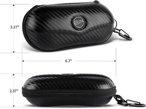 Miniatura 7 de BLUPOND Estuche de gafas de sol semi duro EVA Shell con gancho colgante de metal clip cinturón almacenamiento gafas de sol