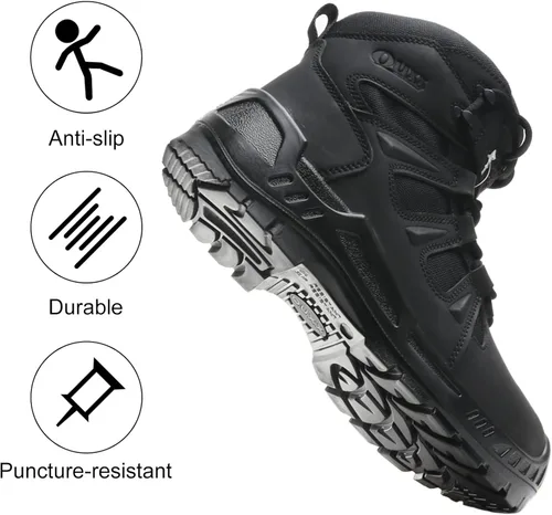 Miniatura 5 de Botas de trabajo con punta compuesta para hombres, zapatos de seguridad ASTM F2413, sin metal, bota antideslizante (OX4603)